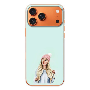 Силиконовый Чехол на Apple iPhone 18 Pro с картинкой Стильных Девушек (В шапке)