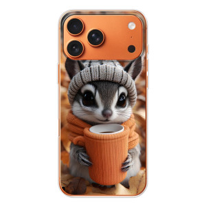 Печатный чехол «Зверята с кофе» для Apple iPhone 18 Pro – Грызунчик с кофе