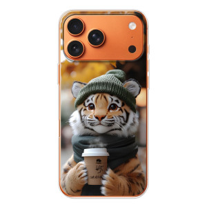 Печатный чехол «Зверята с кофе» для Apple iPhone 18 Pro – Тигр с кофе