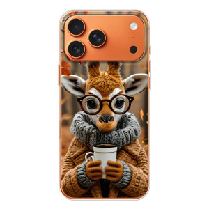 Печатный чехол «Зверята с кофе» для Apple iPhone 18 Pro – Жираф с кофе