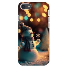 Чехлы на Новый Год iPhone 8 (Снеговик праздничный)