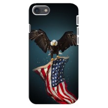 Чехол Флаг USA для iPhone 8 (Орел и флаг)