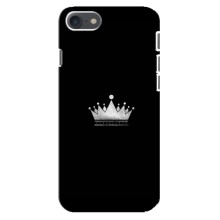 Чехол (Корона на чёрном фоне) для Айфон 8 – Белая корона