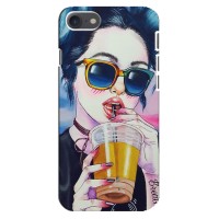 Чехол с картинкой Модные Девчонки iPhone 8 – Девушка с коктейлем