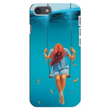 Чехол Стильные девушки на iPhone 8 (Девушка на качели)