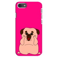 Чехол (ТПУ) Милые собачки для iPhone 8 (Веселый Мопсик)