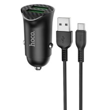 АЗП Hoco Z39 QC3.0 (2USB) + MicroUSB – Чорний