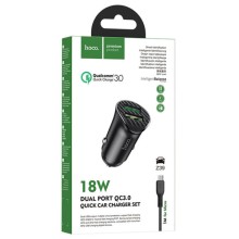 АЗП Hoco Z39 QC3.0 (2USB) + MicroUSB – Чорний