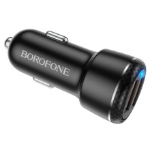 АЗП Borofone BZ17 QC3.0 (2USB/3A) + Type-C – Чорний