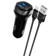 АЗП Hoco Z40 (2USB 2.4A) + Lightning – Чорний