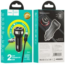 АЗУ Hoco Z40 (2USB 2.4A) + Lightning – Черный