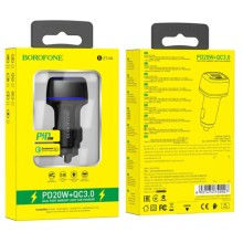 АЗП Borofone BZ14A PD20W+QC3.0 (1Type-C/1USB/3A) – Чорний