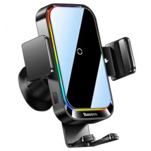 Автодержатель с БЗУ Baseus Halo Electric Wireless Charging Car Mount 15W (SUDD000001) – Black