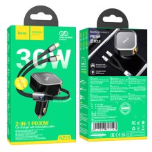 АЗП Hoco NZ13 Clever PD30W with telescopic cable Type-C to Lightning – Black