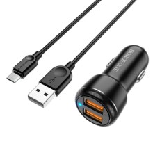 АЗУ Borofone BZ17 QC3.0 (2USB/3A) + MicroUSB – Черный