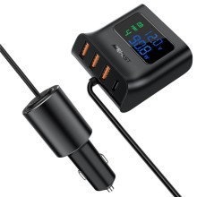 АЗУ Acefast B8 digital display car HUB charger – Black