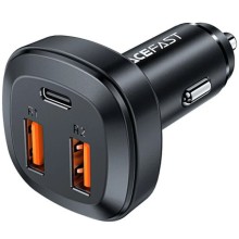 АЗУ Acefast B9 66W (2USB-A+USB-C) three port metal car charger – Black