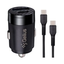 ЗУ Gelius Inch Twix GP-CC010C USB+Type-C QC/PD (30 Ват) + кабель Type-C – Чорний