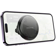 Автодержатель Borofone BH135 Parker ring magnetic (air outlet) – Черный