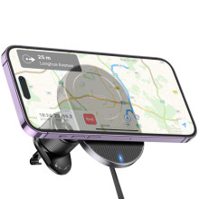 Автотримач з БЗП Hoco HW12 Guardian magnetic (air outlet) – Чорний