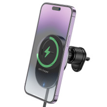 Автотримач з БЗП Hoco HW12 Guardian magnetic (air outlet) – Чорний