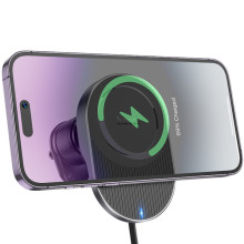 Автотримач з БЗП Hoco HW12 Guardian magnetic (air outlet) – Чорний