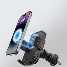 Автодержатель с БЗУ WIWU CH-321 15W – Черный