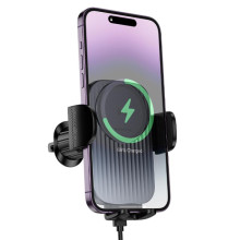 Автодержатель с БЗУ Borofone BH221 Path 15W (air outlet) – Черный