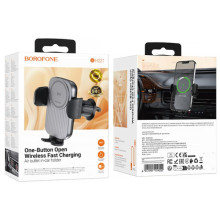 Автодержатель с БЗУ Borofone BH221 Path 15W (air outlet) – Черный