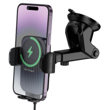 Автодержатель с БЗУ Borofone BH222 Leading 15W (center console) – Черный