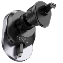 Автодержатель с БЗУ Hoco HW12 Guardian magnetic (air outlet) – Черный