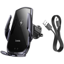 Автодержатель с БЗУ Hoco CA202 Plus – Черный