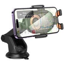 Автотримач з БЗП Hoco HW34 Blue whale 3-axis linkage wireless 15W (center console) – Чорний