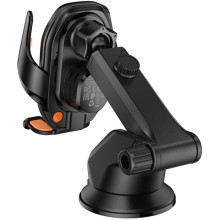 Автотримач з БЗП Hoco HW34 Blue whale 3-axis linkage wireless 15W (center console) – Чорний