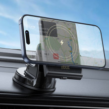 Автодержатель с БЗУ Hoco HW20 Precious (center console) – Черный