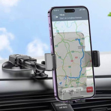 Автотримач Hoco H27 Rock push-type (center console) – Чорний