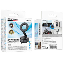 Автотримач Borofone BH140 Gloria Vacuum Suction Magnetic (center console) – Чорний
