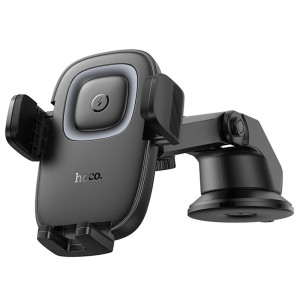 Автодержатель с БЗУ Hoco HW32 Crown push-type (center console) – Черный