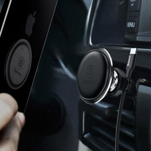 Автодержатель магнитный Baseus Magnetic Air Vent OS with cable clip (C40141201113-00) – Черный