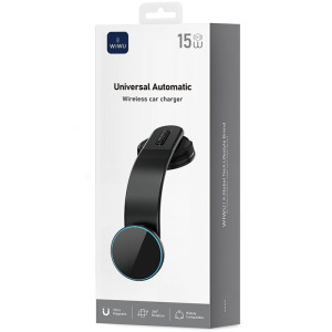 Автодержатель с БЗУ WIWU CH-327 Universal Automatic 15W – Черный