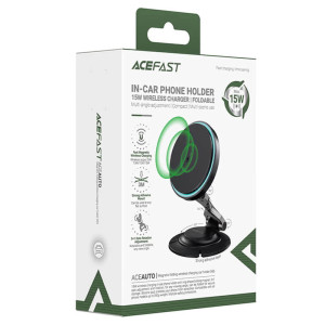 Автодержатель с БЗУ Acefast D65 Magnetic Wireless Charging 15W – Черный