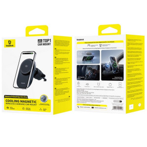 Автодержатель с БЗУ Baseus PrimeTrip VC2 Pro Qi2.2 (C0013N) – Черный