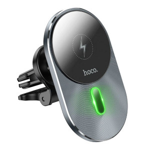 Автодержатель с БЗУ Hoco CA91 Magic 15W (air outlet) (Серый)