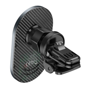 Автодержатель с БЗУ Hoco CA91 Magic 15W (air outlet) – Серый