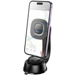 Автодержатель с БЗУ Hoco HW31 Crown Magnetic Wireless Charging 15W – Черный