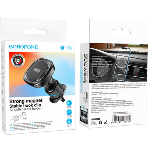 Автодержатель Borofone BH96 NT Ice ring magnetic (air outlet) – Черный