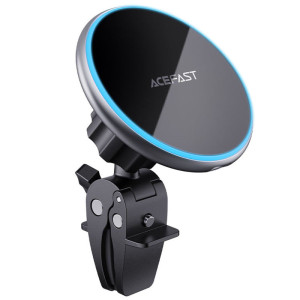 Автотримач з БЗП Acefast D3 magnetic wireless 15W (air outlet) – Срібний