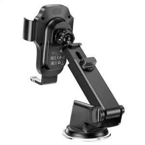 Автотримач з БЗП Hoco HW3 Wise 15W (center console) – Чорний