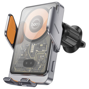 Автодержатель с БЗУ Hoco HW7 Transparent Discovery 15W (air outlet)