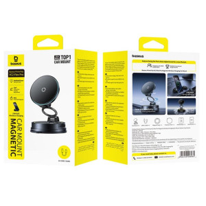 Автодержатель с БЗУ Baseus PrimeTrip VC2 Flex Pro Magnetic Wireless Charging (C0013F) – Черный
